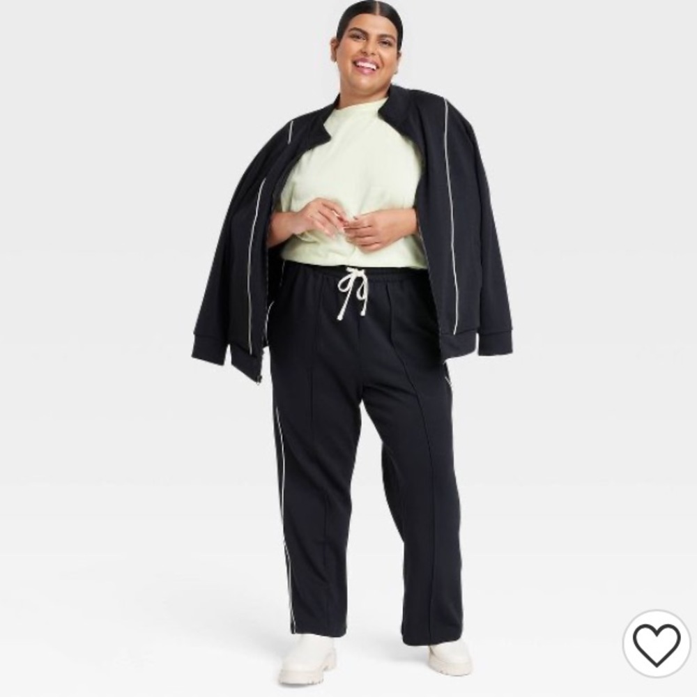 Black High-Rise Track Pants - Ava & Viv™ EH.